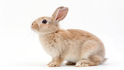 Obraz premium Young Rabbit on White Background