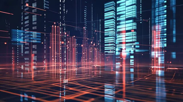Exploring mathematical formulae and data processing on a dark futuristic backdrop with glowing elements, mathematical formulae and data processing over dark background