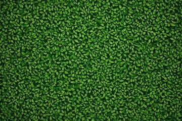 a green background with leaves and a small white dot