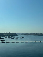 Scenery view of Aswan High Dam in sunny day, Egypt