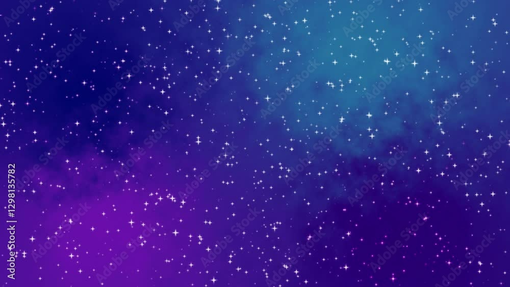 Canvas Prints 4k animated background with twinkling stars and colorful nebulas