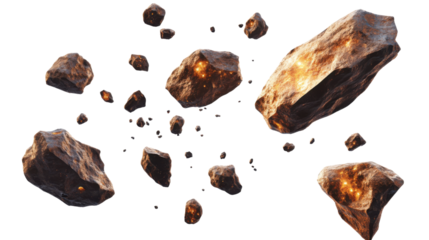 Collision of stones isolated on white background