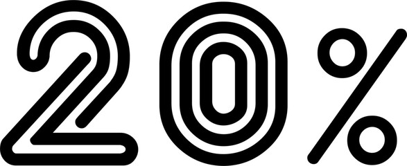25 Percentage Discount Offer Number Typography Style A0879