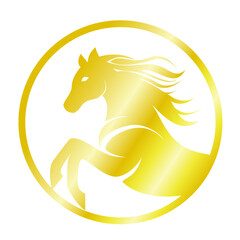 horse vector illustration gold