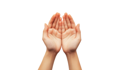 Prayer hands isolated on white background