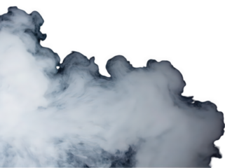 Dynamic Smoke Formation Creating Ethereal Shapes Isolated on a white background