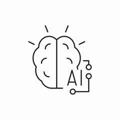 think mind AI icon vector sign