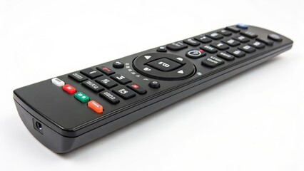 Black Remote Control on White Background