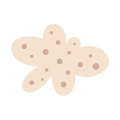 Cloud clipart, cute seasonal object in cartoon flat style. Hand draw vector illustration