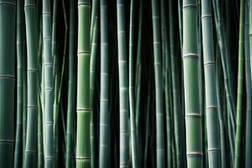 Obraz premium a close up of a bunch of green bamboo stalks in a forest