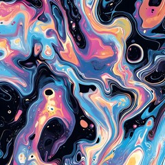 Captivating Fluid Art Design with Vibrant Colors and Dynamic Swirling Patterns