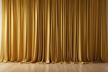 a close up of a curtain in a room with a wooden floor