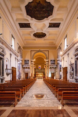 Naklejka premium Livorno, Tuscany, Italy: interior of the cathedral of Livorno dedicated to Saint Francis of Assisi