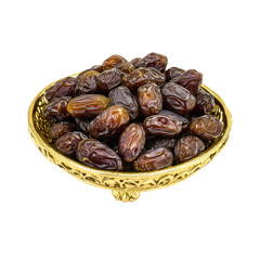 Obraz premium Luxurious Golden Tray with Ramadan Date Fruits