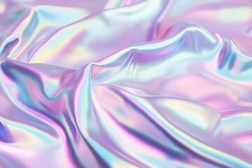 Iridescent Silk Fabric with Smooth Texture and Colorful Hues