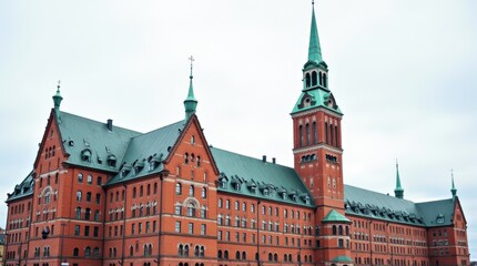Fototapeta premium Line Art Illustration of Stockholm City Hall