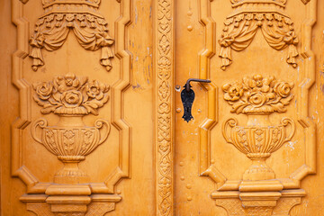 Beautiful carved doors. Wroclaw, Poland