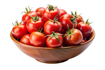 bowl of fresh ripe red tomatoes image isolated on transparent background