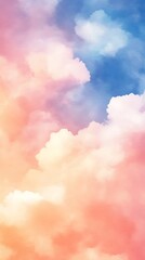 soft sunlight through pastel misty clouds