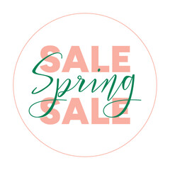 Spring sale banner design. Colorful vector illustration for print, social media