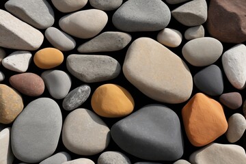 a close up of a bunch of rocks and stones on a ground