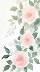 soft pale green and dusty rose watercolor blend