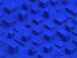 Abstract 3D Blue Geometric Background