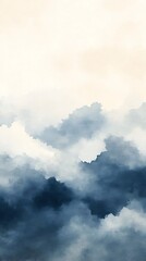 Obraz premium soft mist floating in blue and neutral tones