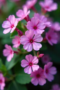 Densely packed branches of Royal Pelargonium Archie Pope with lilac flowers, plants, archie pope