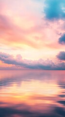 Obraz premium soft pastel cloud reflections in warm dreamy tones