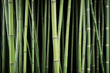 Fototapeta premium a close up of a bunch of green bamboo stalks with brown stems