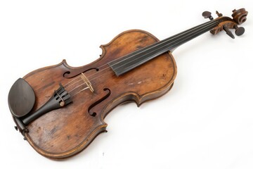 An Exquisite Antique Violin with Rich Wood Textures Showcasing Timeless Craftsmanship