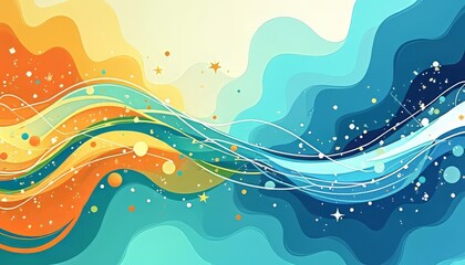 Abstract Colorful Waves Background Design Image