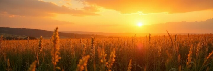 Fototapeta premium Warm beige and golden hues blend with gentle sunsets, evening sky, yellow