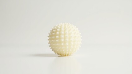 Fototapeta premium Scalp Exfoliator. White spiky therapy ball on white background for rel