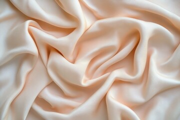 Obraz premium Soft Peach Fabric Draped Elegantly with Subtle Texture and Flow