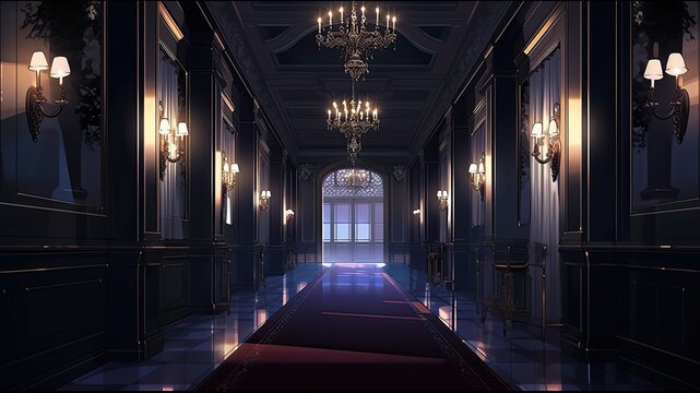 夜の王宮の廊下_1