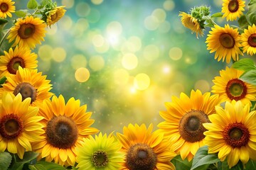 Obraz premium Bunch of yellow sunflowers are in a circle