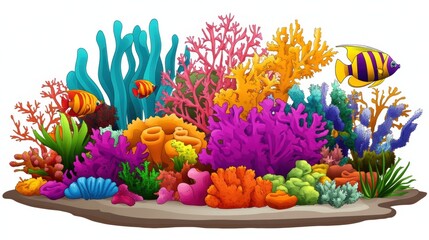 Vibrant Coral Reef Ecosystem Illustration