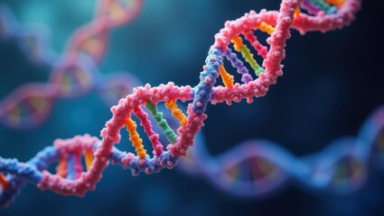 Rdna. Colorful strands of dna model are being displayed