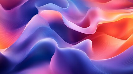 Obraz premium A colorful, abstract painting with a purple and orange wave