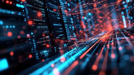 A close-up view of a computer screen displaying a complex array of colorful lines and graphs, showcasing intricate data visualizations and digital patterns in vibrant hues.