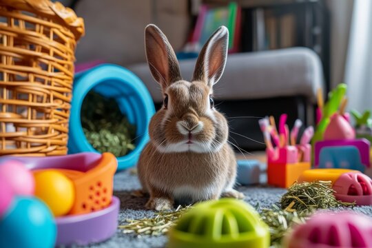 a playful rabbit