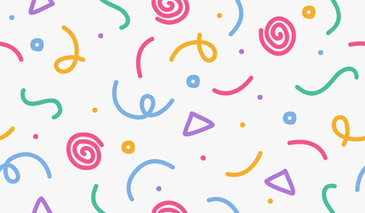 Colorful cute doodle pattern background vector design
