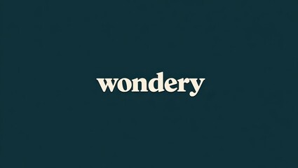 Obraz premium Wondery. Wondery logo cream text on dark teal background branding desi
