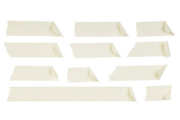 Sets of Adhesive tape isolated on white background with clipping path.