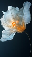 Glowing White Flower Closeup