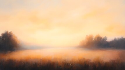 Obraz premium soft pastel mist with warm golden glow