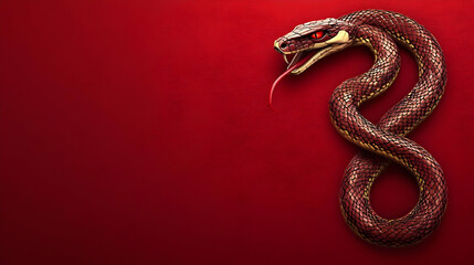 Obraz premium Red Snake 3D Illustration