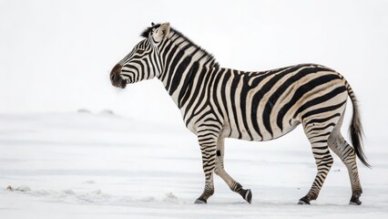 Naklejka premium Zebra in Snow